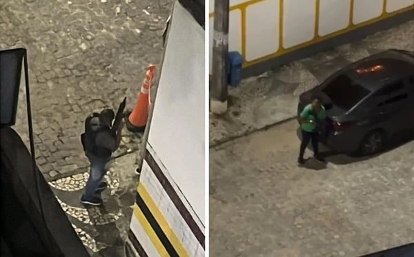 Policiais estavam nas ruas durante o confronto por Reprodução
