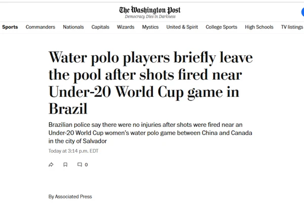Washington Post, dos EUA, noticiando o ocorrido  por Reprodução
