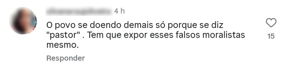 Veja mais alguns comentários postados no vídeo por Reprodução