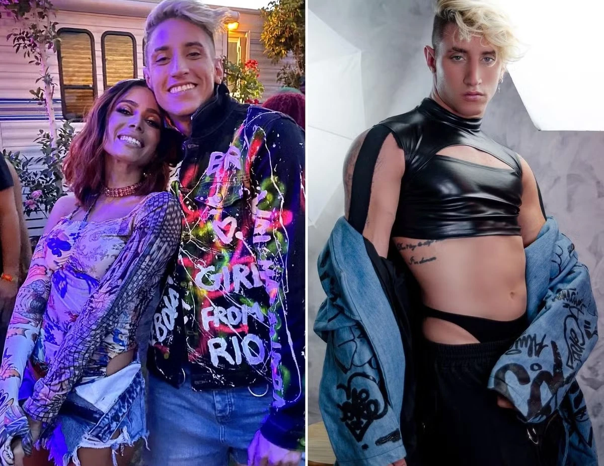 Anitta celebra 'gravidez' do seu dançarino, ex-integrante de 'gay band, Lukas Oliveira por Reprodução/Redes Sociais 