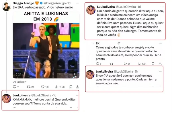 Bailarino de Anitta, Lukas Oliveira rebate boatos sobre sexualidade após anunciar que será pai por Reprodução/X