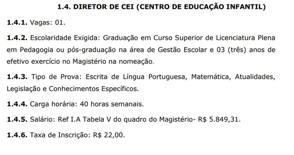 Detalhes sobre vagas do concurso em SP por Captura de tela 