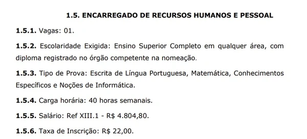 Detalhes sobre vagas do concurso em SP por Captura de tela 