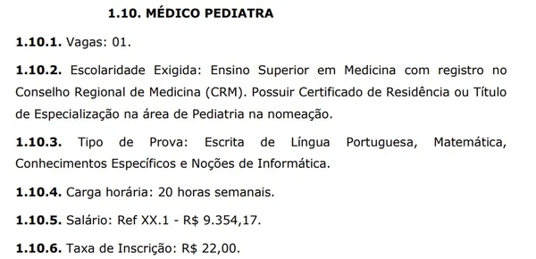 Detalhes sobre vagas do concurso em SP por Captura de tela 