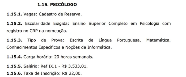 Detalhes sobre vagas do concurso em SP por Captura de tela 