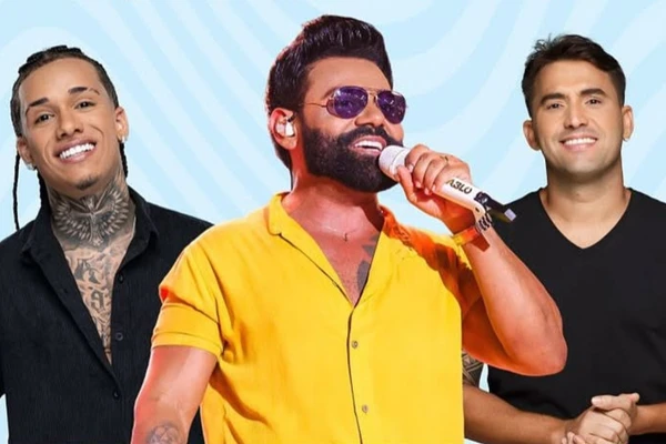 Theuzinho, Pablo e  Tayrone se apresentam no aniversário de Candeias