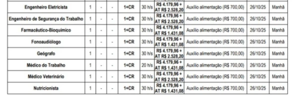 Detalhes das vagas de concurso da Prefeitura de Uberlândia por Reprodução