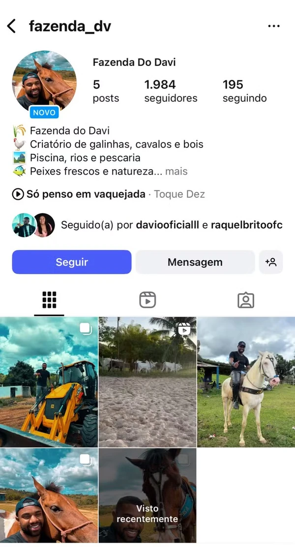 Fazenda do Davi por Reprodução/Instgram