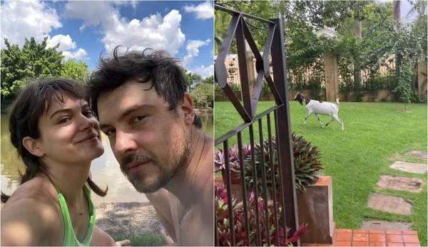 O casal de atores, Bianca Bin e Sergio Guizé, moram juntos em um sítio em Indaiatuba, no interior de SP, desde 2019 por Reprodução/Redes Sociais 