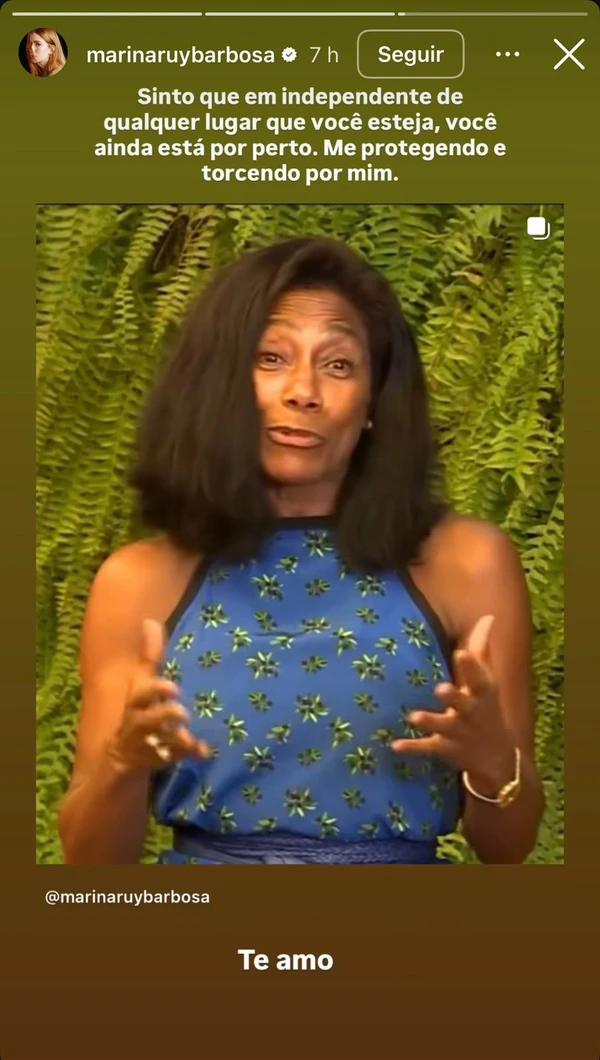 Homenagem de Mariana Ruy Barbosa para Glória Maria por Reprodução / Instagram