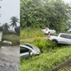 Imagem - Carro capota  na BR-324, e outros veículos saem da pista