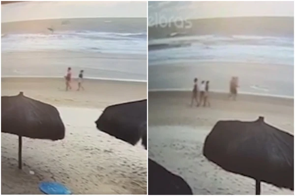 Alexsandra, Maria Helena e Mariana passeavam na praia