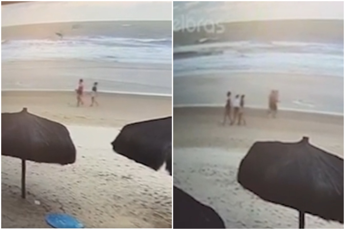 Alexsandra, Maria Helena e Mariana passeavam na praia por Reprodução