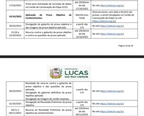 Detalhes do concurso e das vagas por Reprodução