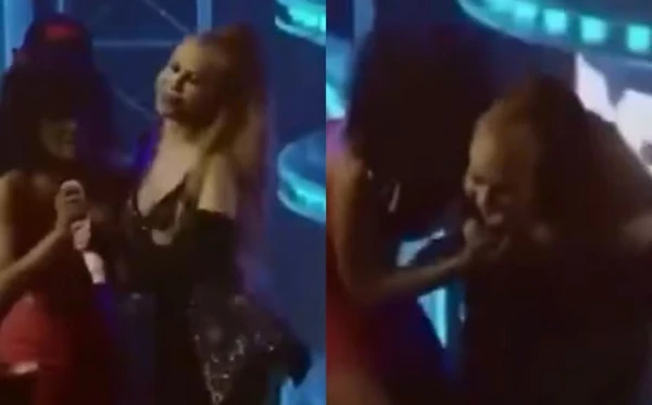 Joelma arrancou microfone de fã