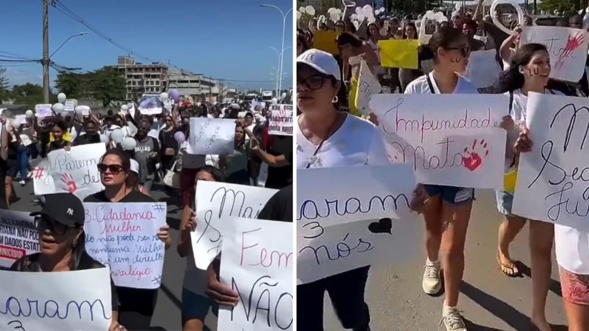 Mulheres fazem protesto na BR-001, em Ilhéus