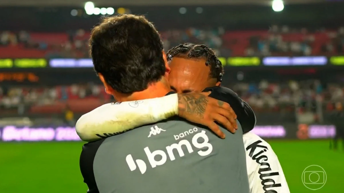 Neymar foi consolado por Fernando Diniz por Reprodução