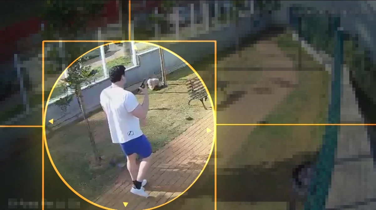 No passeio, ele aparece com a mesma roupa com a qual seria preso por Reprodução/TV Globo