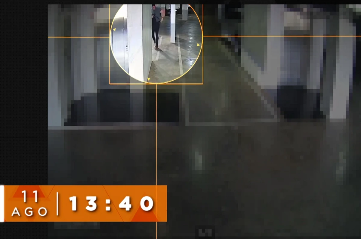 Renê foi filmado retirando e guardando arma na mochila, na garagem do prédio por Reprodução/TV Globo
