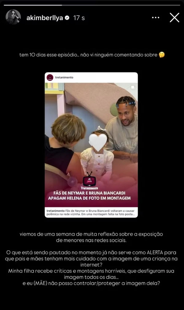 Amanda Kimberlly expõe conversas com Bruna Biancardi no story  por Reprodução/Instagram