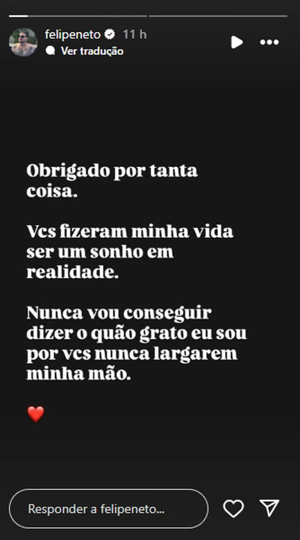 PFelipe Neto por Reprodução/Instagram