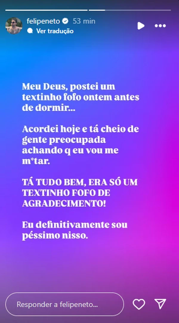 PFelipe Neto por Reprodução/Instagram