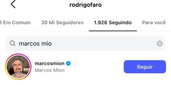 Rodrigo Faro segue Marcos Mion por Reprodução