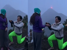 Imagem - Pedido de casamento viraliza após vulcão entrar em erupção na hora do 'sim'; VÍDEO