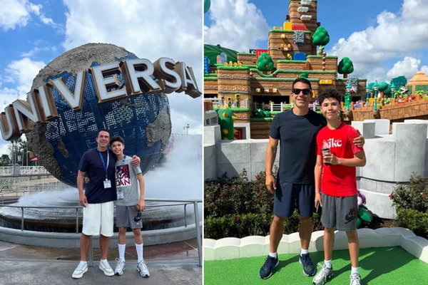 Marcus Buaz e filho José Marcus Buaiz passaram 11 dias na Disney em Orlando