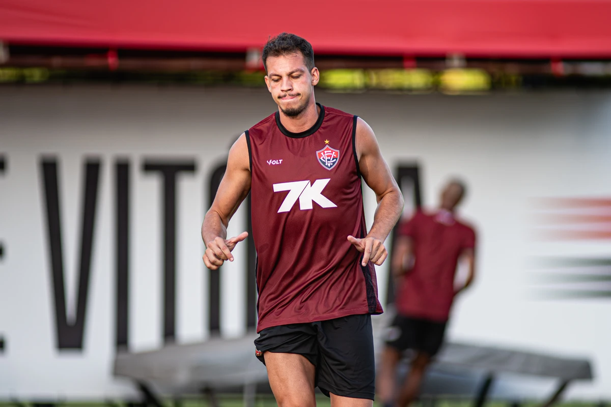 Vitória treinando em preparação para encarar o Flamengo por Victor Ferreira/EC Vitória