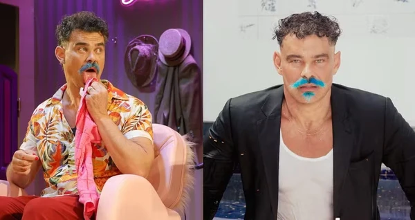 Carmo Dalla Vechia com look do personagem de "Corte Fatal" por Reprodução/Redes sociais