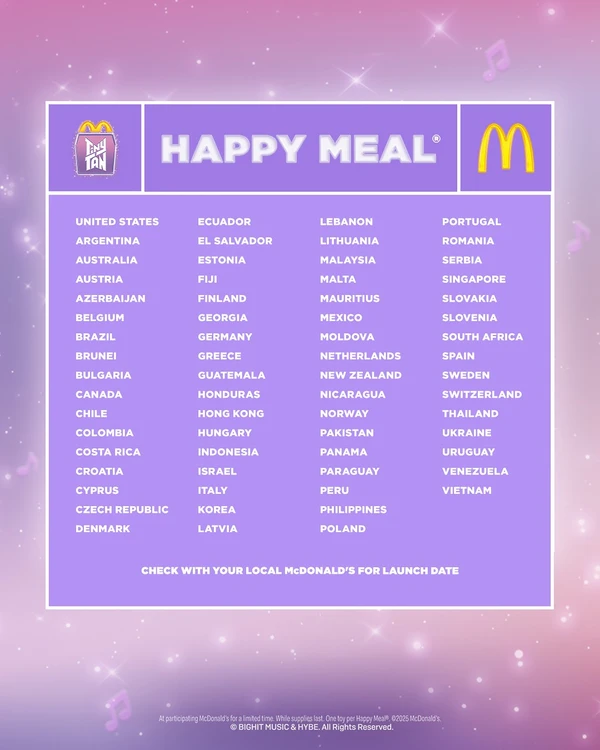 TinyTAN no McDonald's por Reprodução