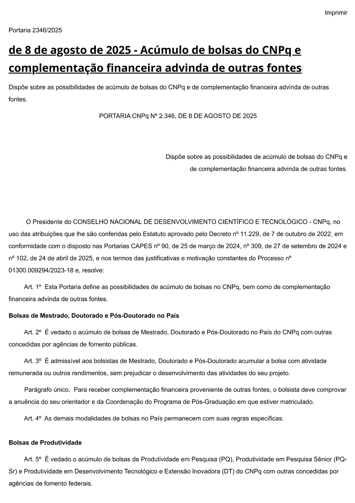 Veja a portaria por Reprodução