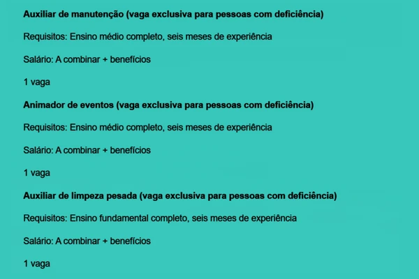 Veja vagas disponíveis por Reprodução