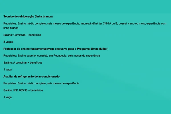 Veja vagas disponíveis por Reprodução