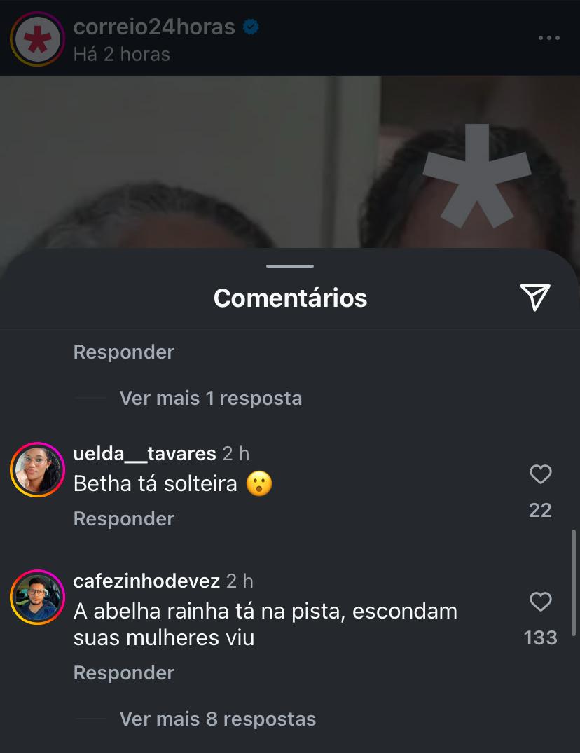 'A abelha rainha tá na pista!': Fãs comentam fim de casamento de Maria Bethânia por Reprodução/Instagram 