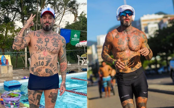Antes e depois de Tico Santa Cruz por Reprodução/Facebook e Reprodução/Instagram @viniciusvictor33 e @leandrosousafotografias
