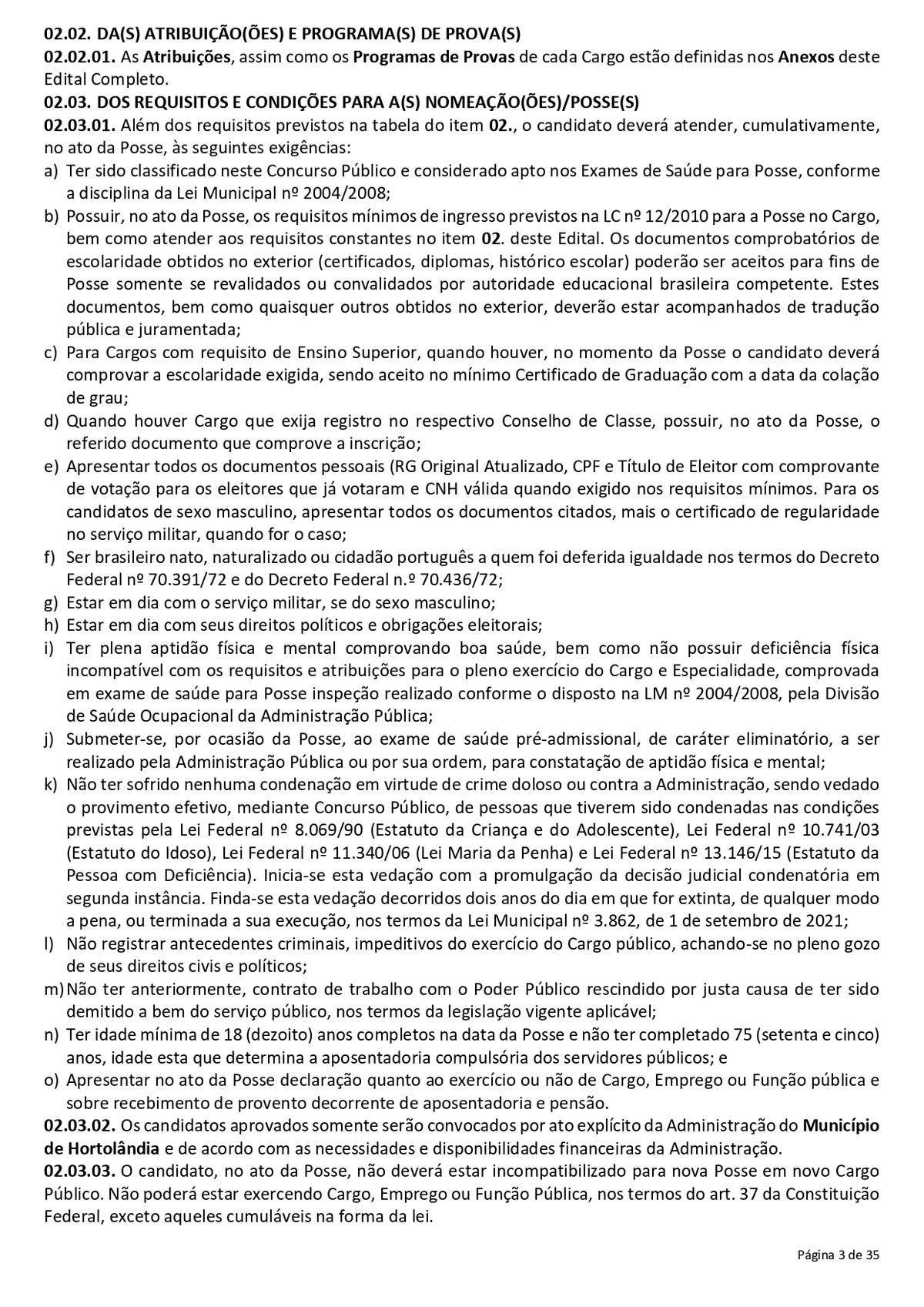 Confira o edital para o concurso da Prefeitura de Hortolândia por Reprodução