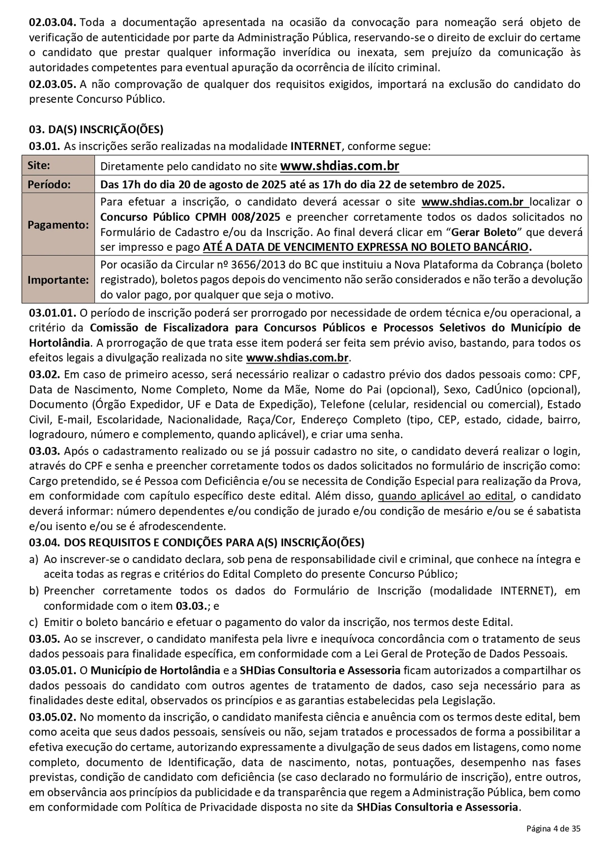 Confira o edital para o concurso da Prefeitura de Hortolândia por Reprodução