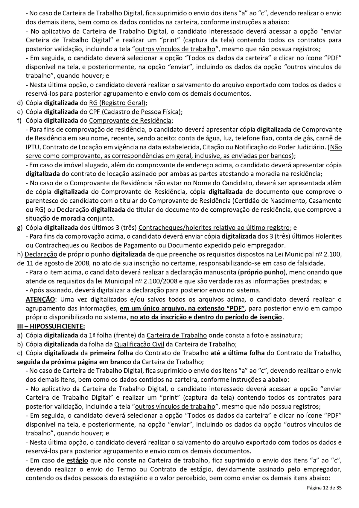 Confira o edital para o concurso da Prefeitura de Hortolândia por Reprodução
