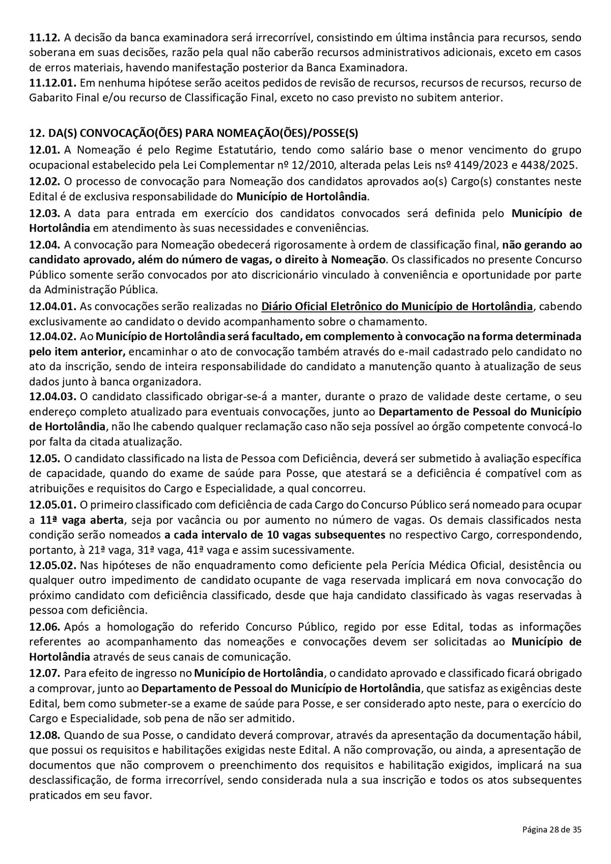 Confira o edital para o concurso da Prefeitura de Hortolândia por Reprodução