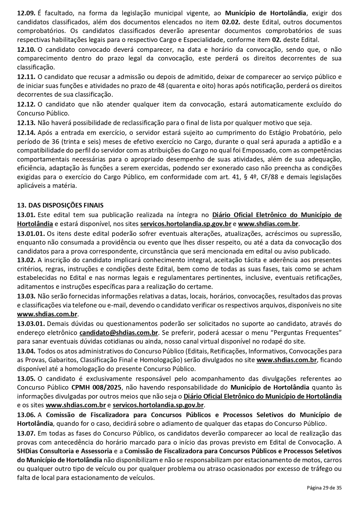 Confira o edital para o concurso da Prefeitura de Hortolândia por Reprodução