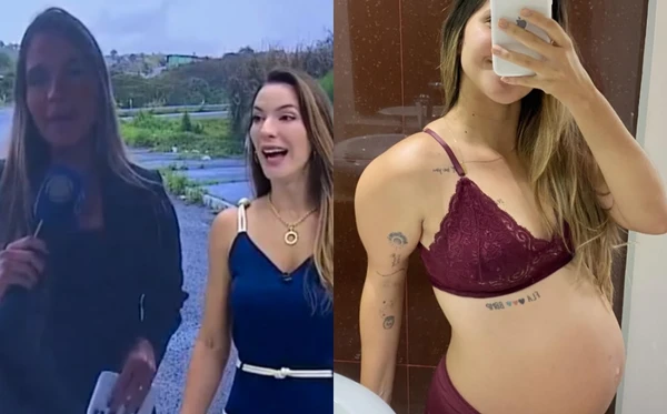 Maryanne Barros entrou em trabalho de parto enquanto fazia uma entrada ao vivo