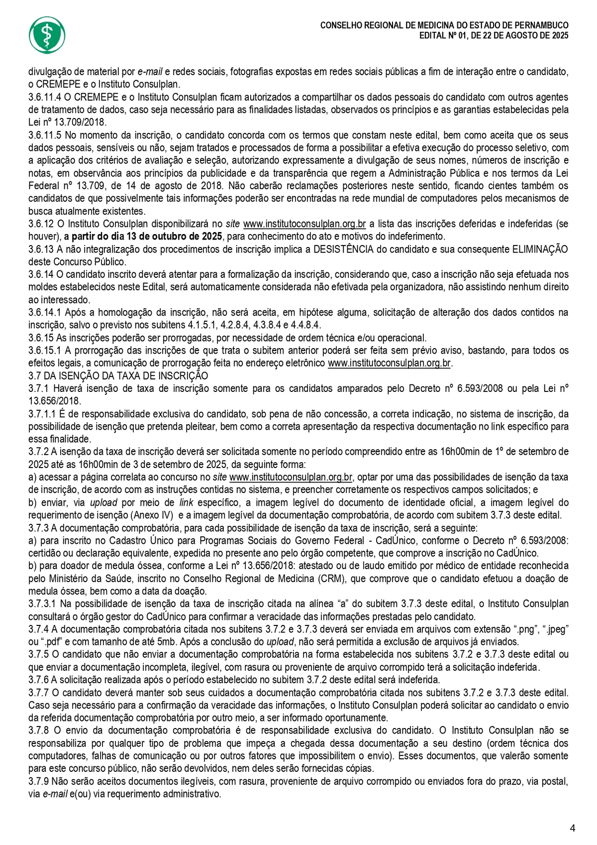 Confira o edital do concurso do Conselho Regional de Medicina do Estado de Pernambuco (Cremepe) por Reprodução 