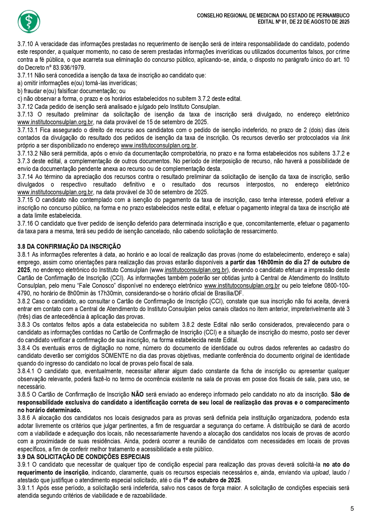 Confira o edital do concurso do Conselho Regional de Medicina do Estado de Pernambuco (Cremepe) por Reprodução 