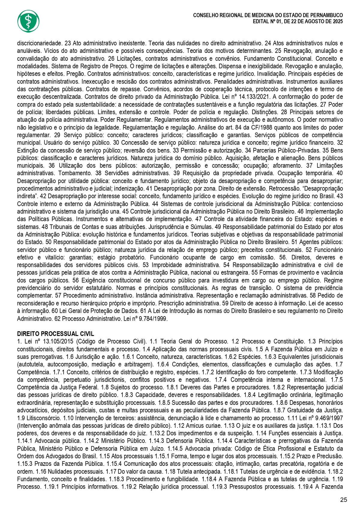 Confira o edital do concurso do Conselho Regional de Medicina do Estado de Pernambuco (Cremepe) por Reprodução 