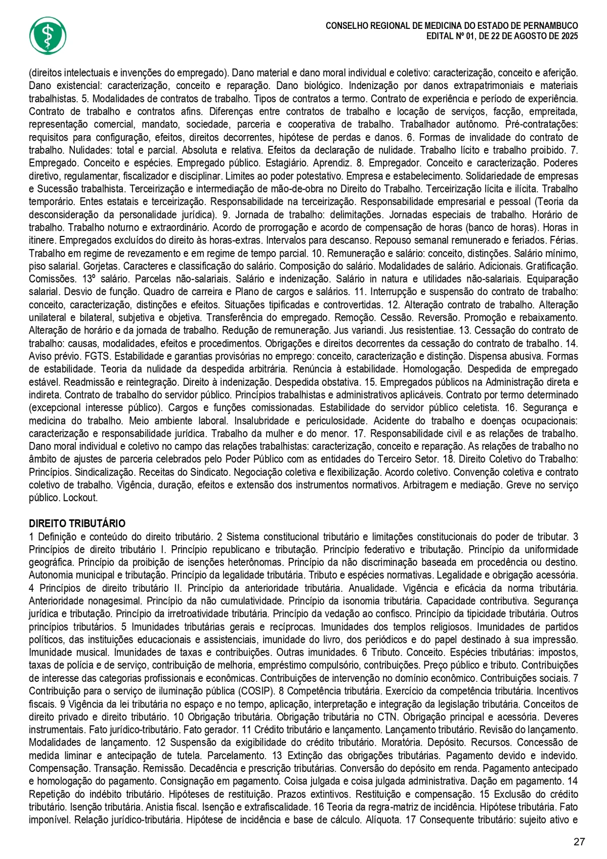 Confira o edital do concurso do Conselho Regional de Medicina do Estado de Pernambuco (Cremepe) por Reprodução 