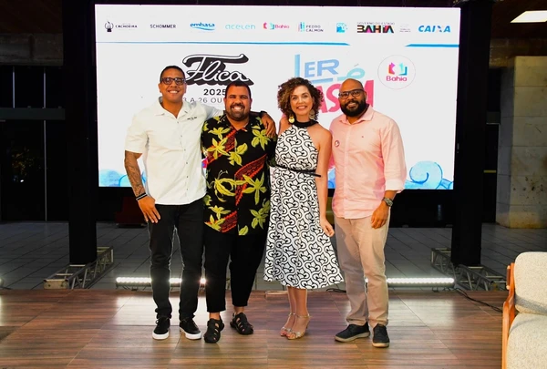 Os curadores Linnoy Nonato, Deco Lipe, Emília Nuñez e Wesley Correia