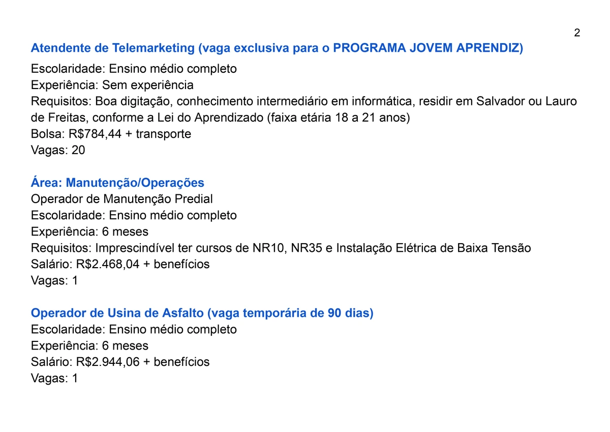 Veja vagas disponíveis por Reprodução