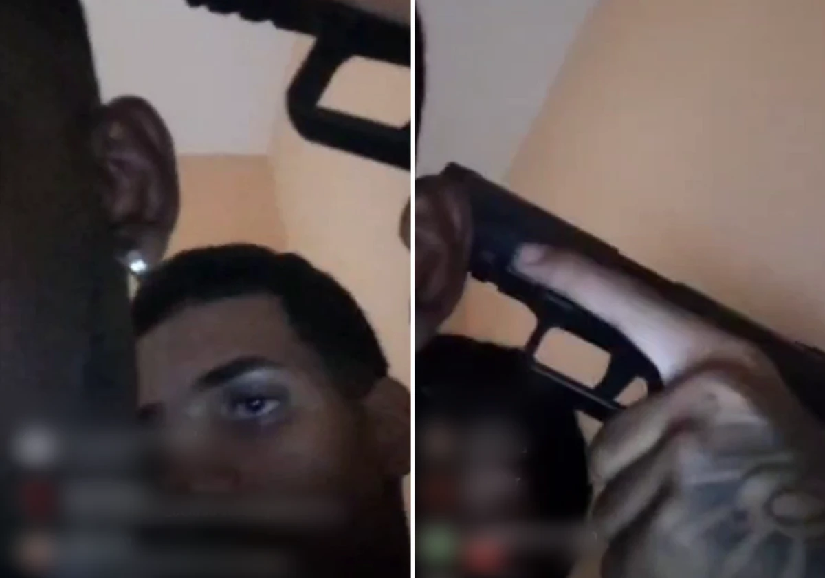 Traficante colocou a arma na cabeça de um refém no 9º caso por Reprodução
